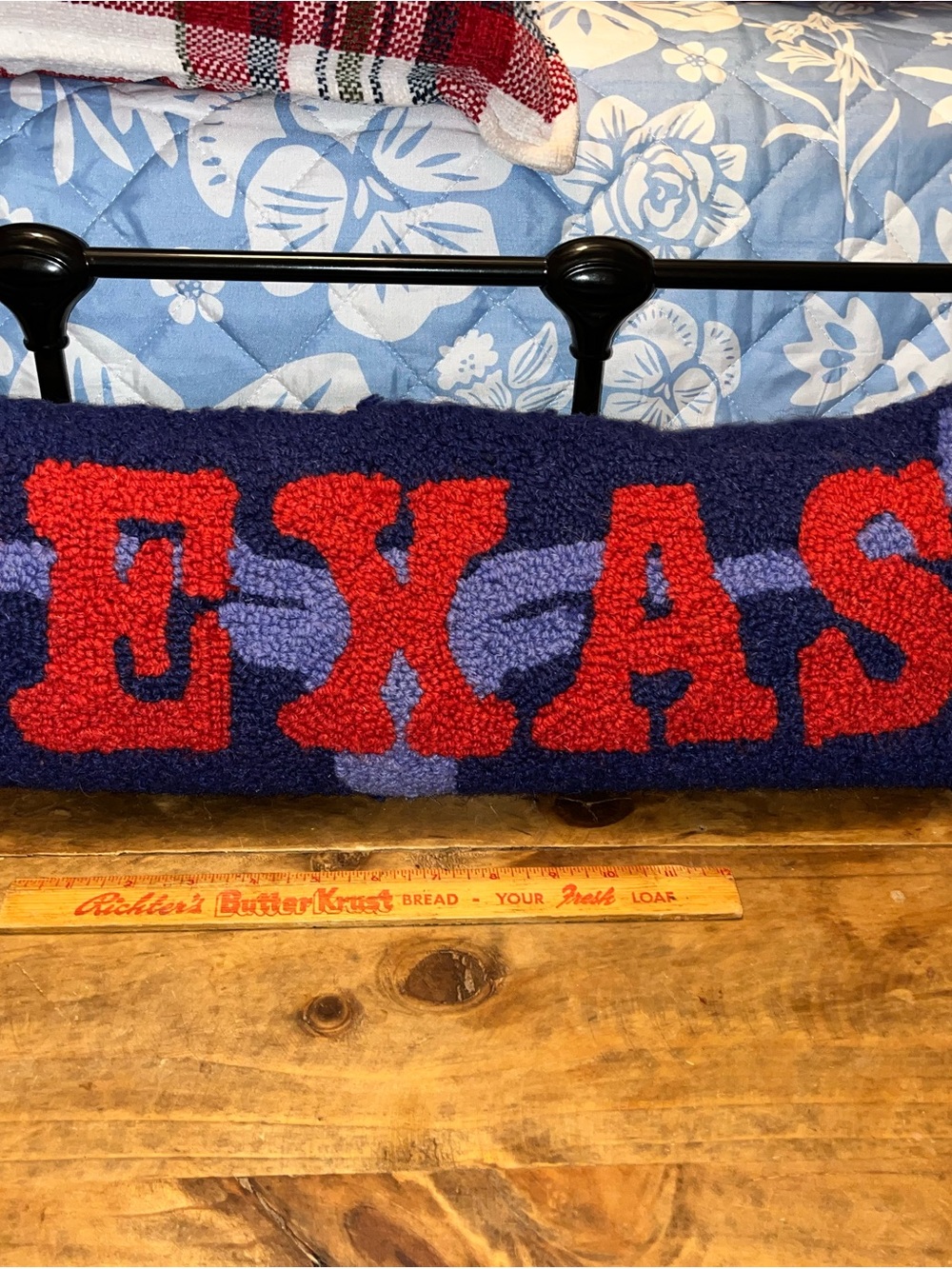 Texas Embroidered Door Draft Stopper - Navy and Red